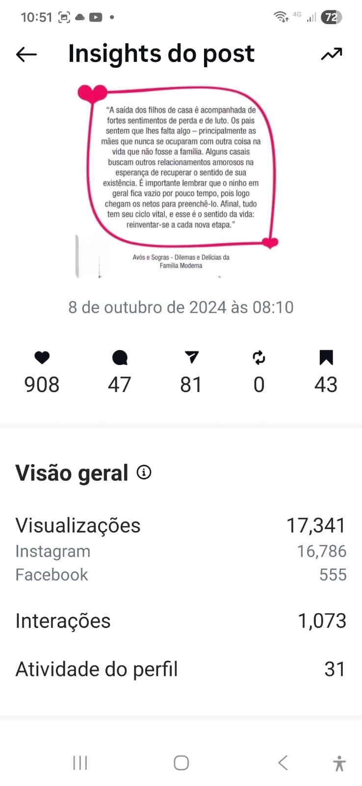 Depoimento de leitora sobre o livro.